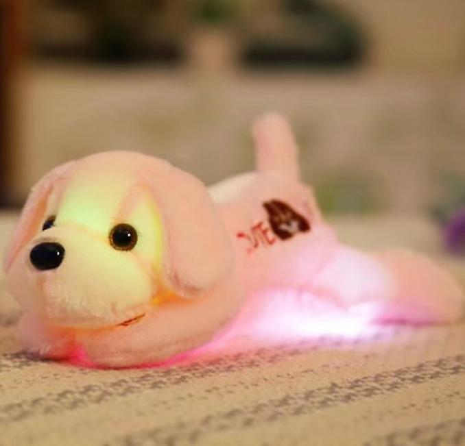 Baby Gift Sets 32CM Glowing Luminous Dog Stuffed Animals Baby Dolls Plush Toys Kids Lighting