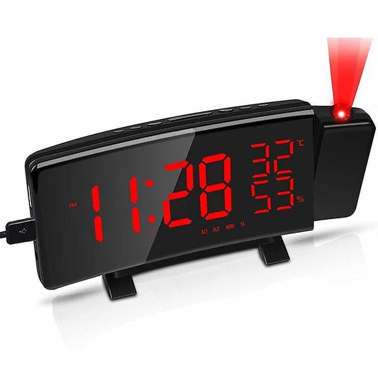 Alarm Clocks Alarm Clock Projection Digital Clock With USB Charging Port Bedside Clock Adjustable Brightness