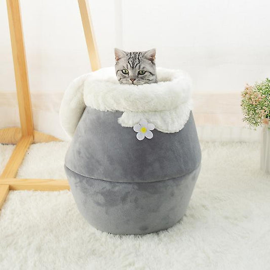 Alarm Clocks Winter Warm Cat Bed Plush Soft Portable Foldable Cute Cat House Cave Sleeping Bag