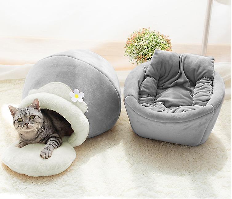 Alarm Clocks Winter Warm Cat Bed Plush Soft Portable Foldable Cute Cat House Cave Sleeping Bag