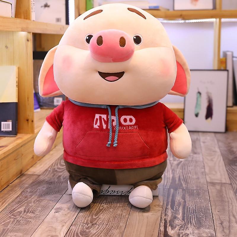 Baby Gift Sets 50cm Cute Red Sweatshirt Piggy Plush Toy Soft Stuffed Cartoon Animal Funny Pig Doll