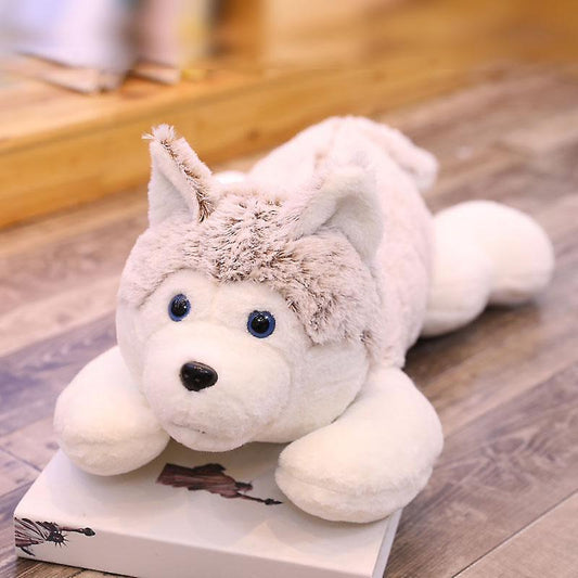 Baby Gift Sets 60cm Real Life Husky Dog Plush Toys Soft Stuffed Dog Pillow Animal Toys Light Grey