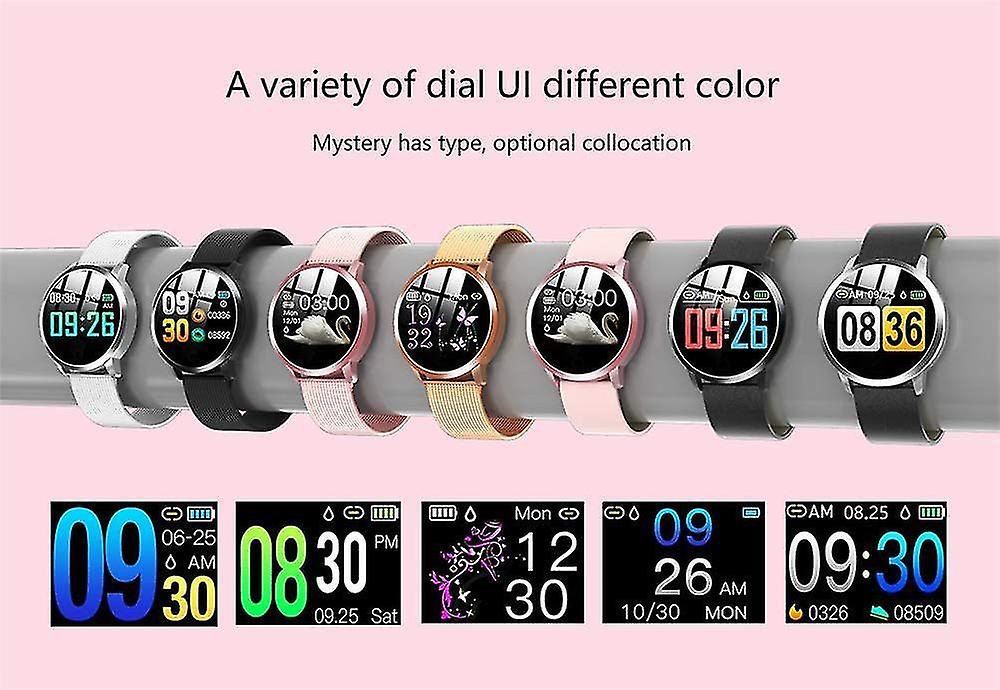 Activity Monitors Q8 Smart WatchColor Screen Smartwatch Women Fitness Tracker Heart Rate Monitor for Android