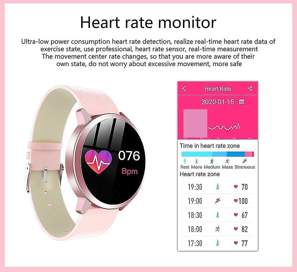 Activity Monitors Q8 Smart WatchColor Screen Smartwatch Women Fitness Tracker Heart Rate Monitor for Android