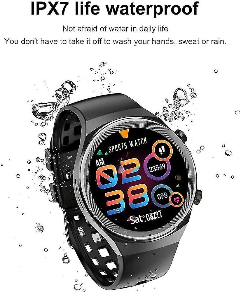 Activity Monitors Smart Watch Men Q8 Bluetooth Call Waterproof 600Mah for Android and IOS White