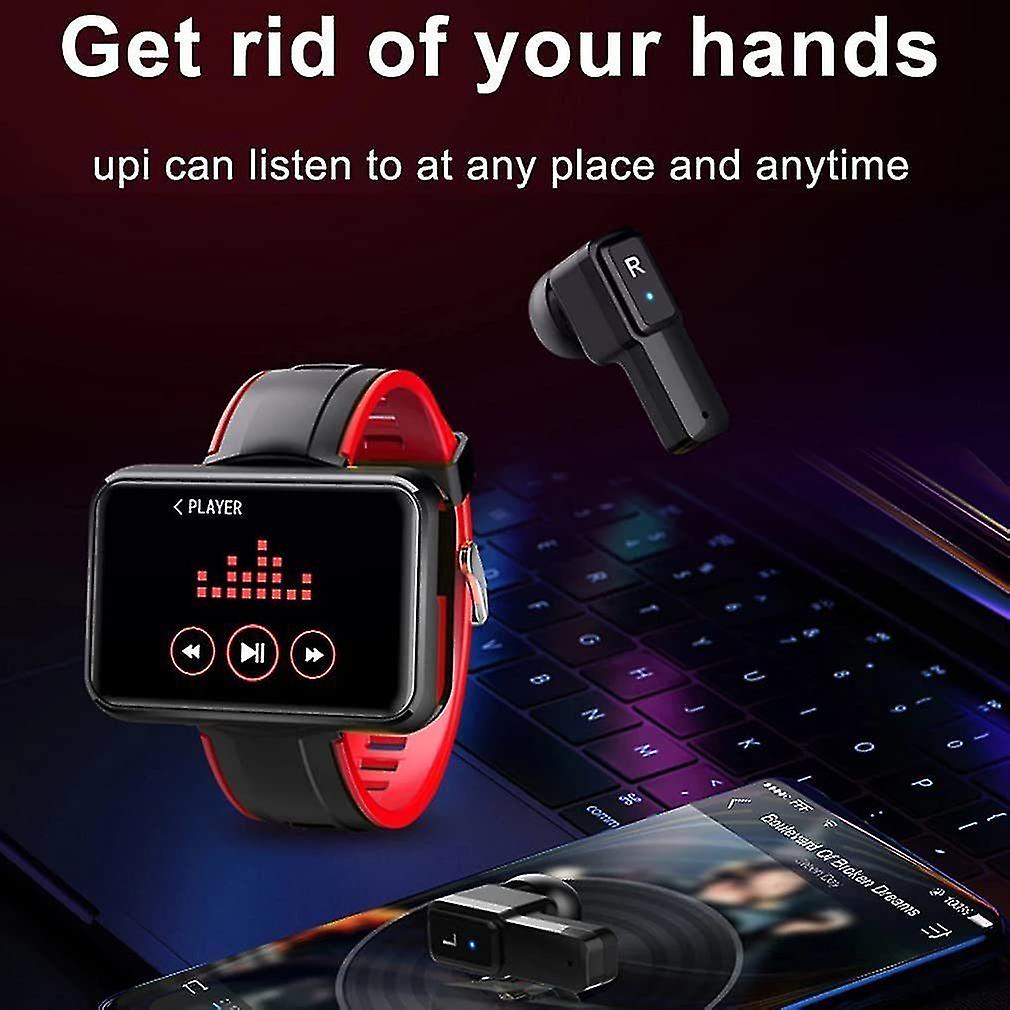 Activity Monitors T91 TWS Wireless Bluetooth Headset Smart Watch Men 1.4 Inch Big DIY Screen Bluetooth Call Weather