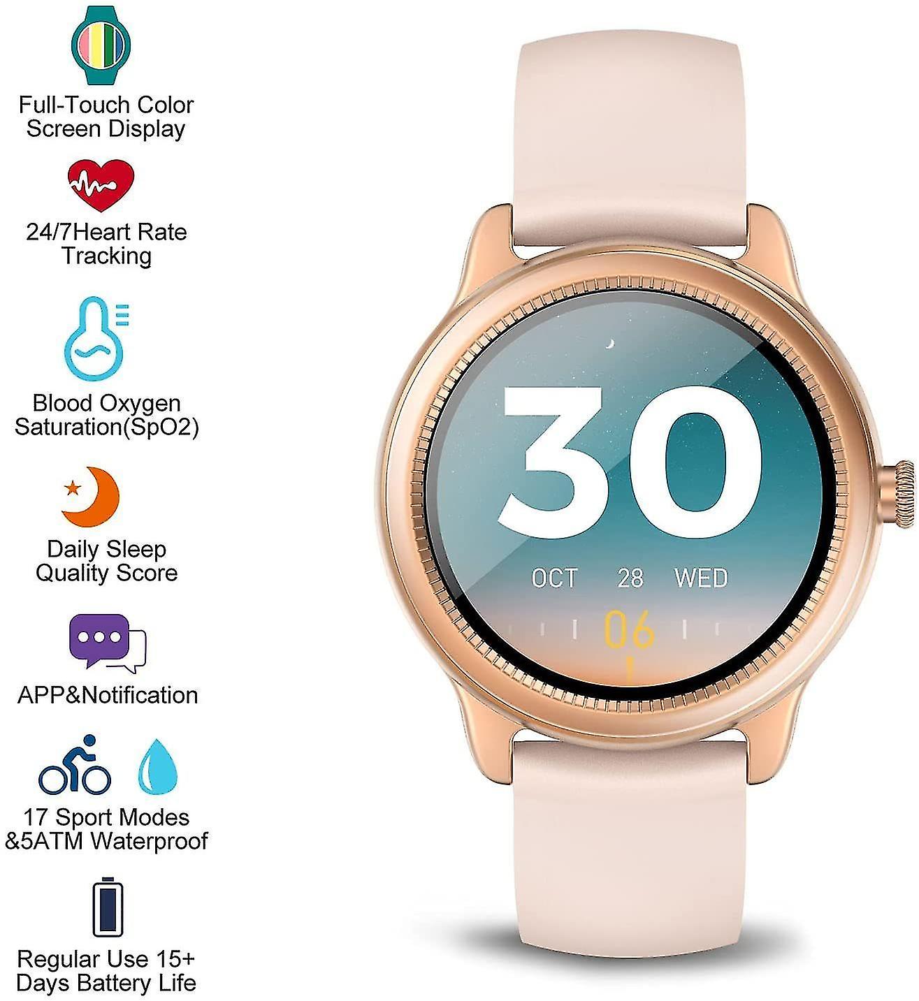 Activity Monitors Smart Watch Full Touch Fitness Tracker Watch with Blood Oxygen Blood Pressure Heart Rate and Sleep