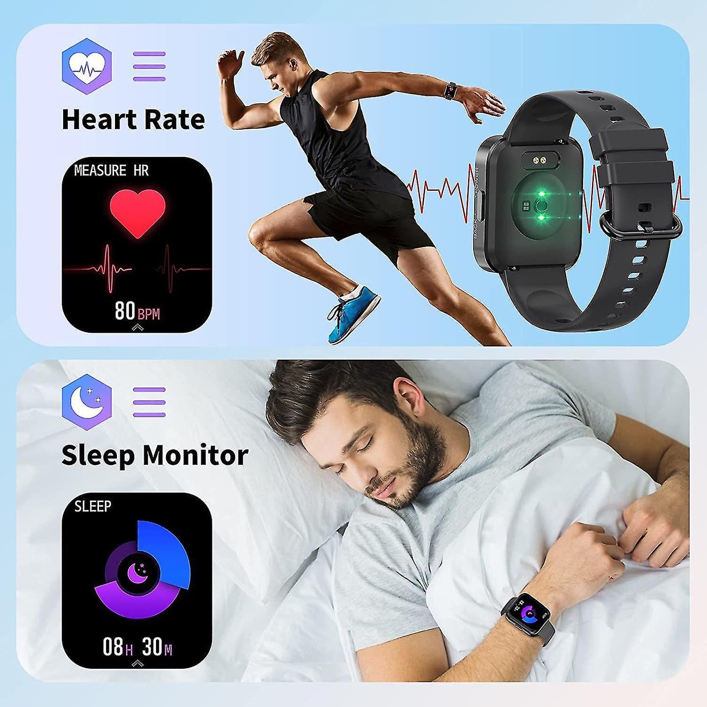 Activity Monitors Smart Watch 1.71 inch touch screen wristWatch fitness tracker with blood pressure measurement