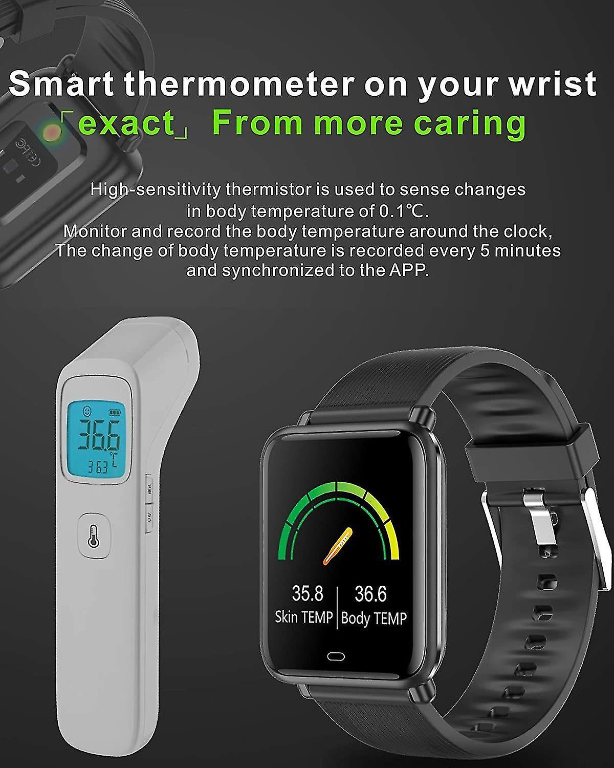 Activity Monitors Smart Watch Sport Temperature Measurement Fitness Tracker for Android iOS