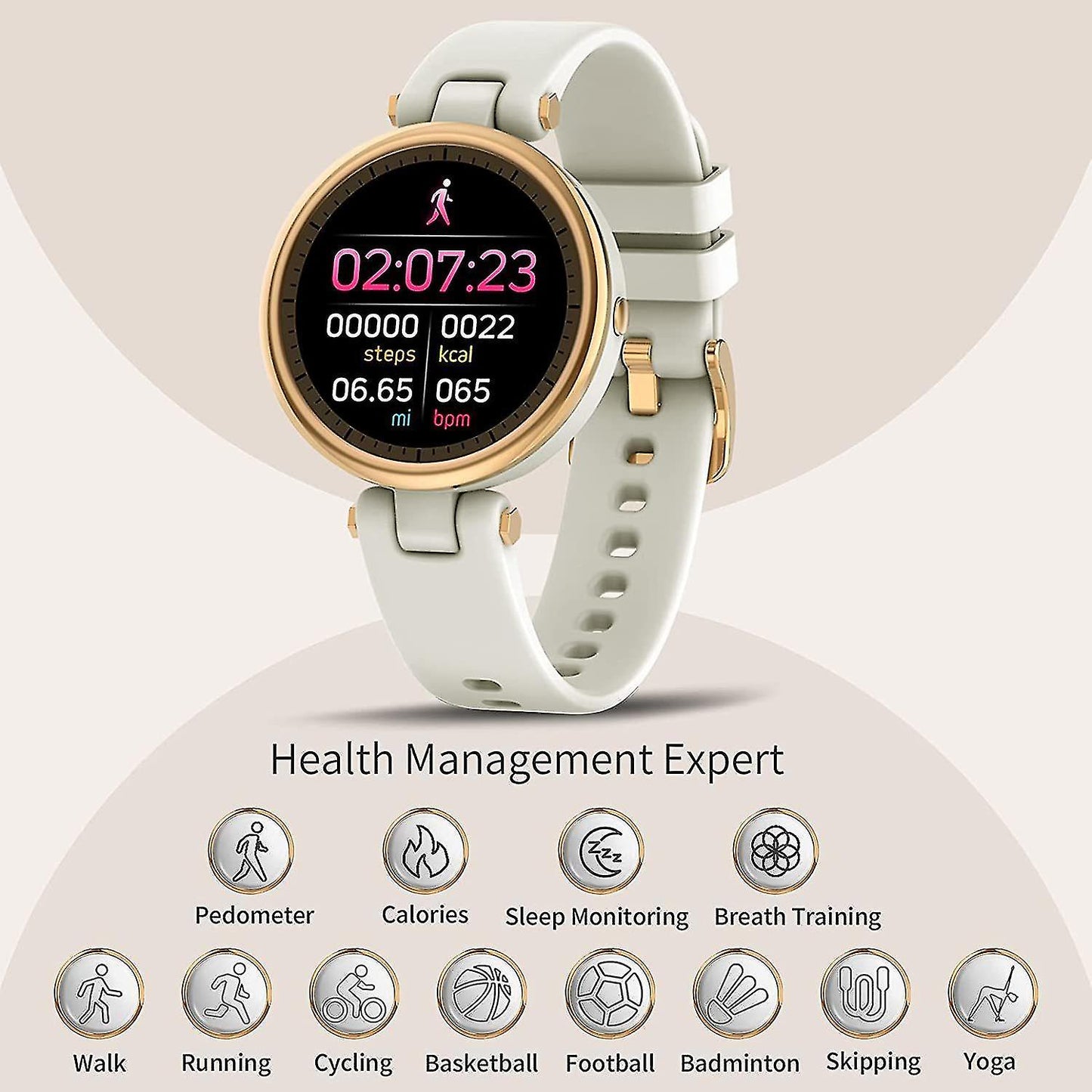 Activity Monitors Smart Watch for Women 1.09inch Small Fitness Watch 38.5mm with Activity Tracker All day Health