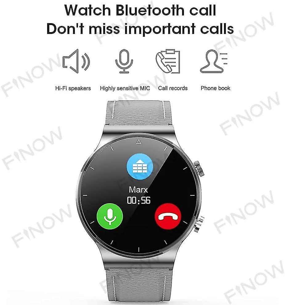 Activity Monitors Smart Watch Wireless Charging Rotary Knob BT Call 1.3 Inch 360 * 360 Smart Watch Men black