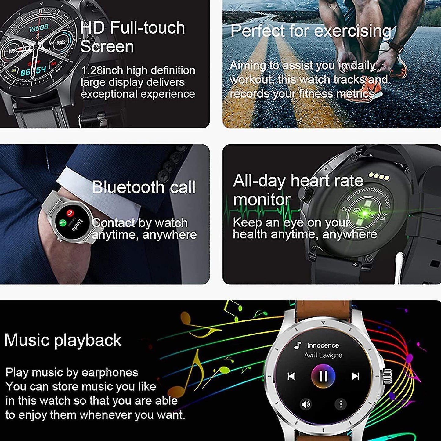 Activity Monitors Chronus Smart Watch with blood pressure monitoring sleep detection bluetooth call local music