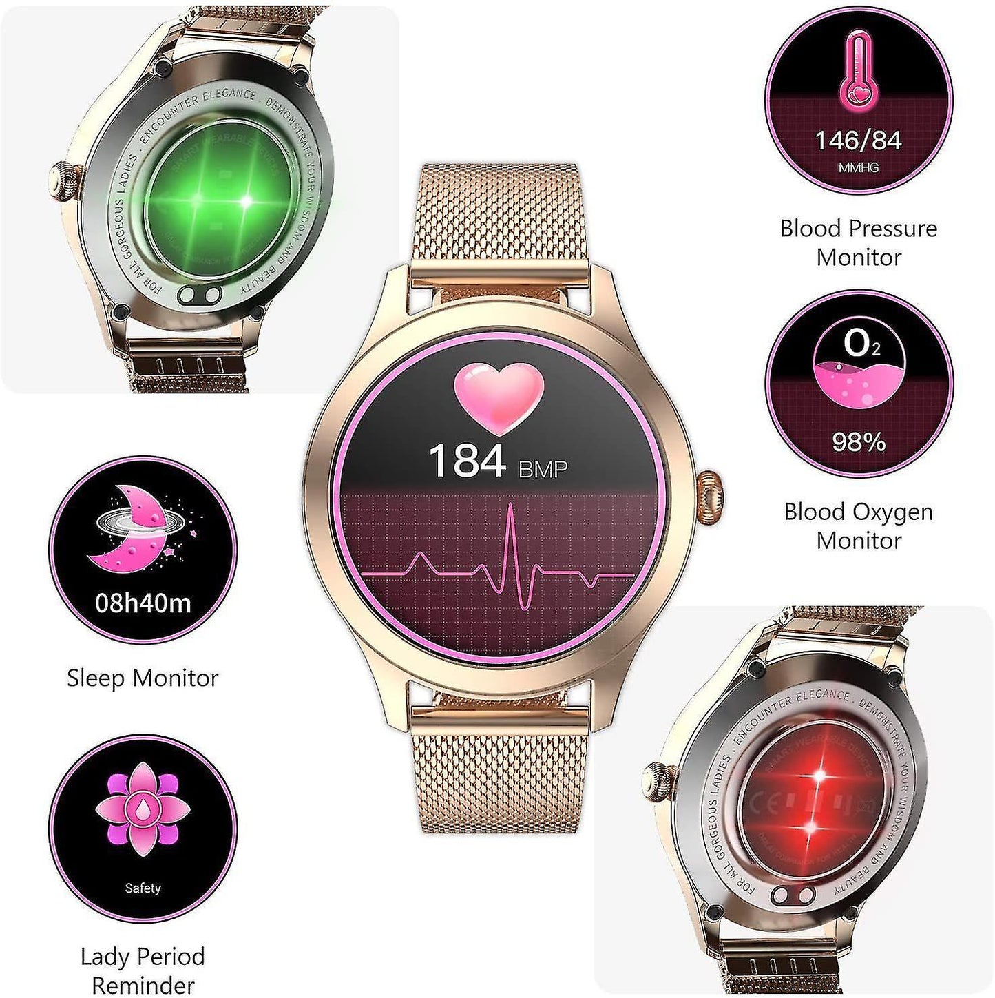 Activity Monitors Smart Watch Chronus KW10 Pro Fitness Tracker IP68 Waterproof Sports Watch SMS Call Notification