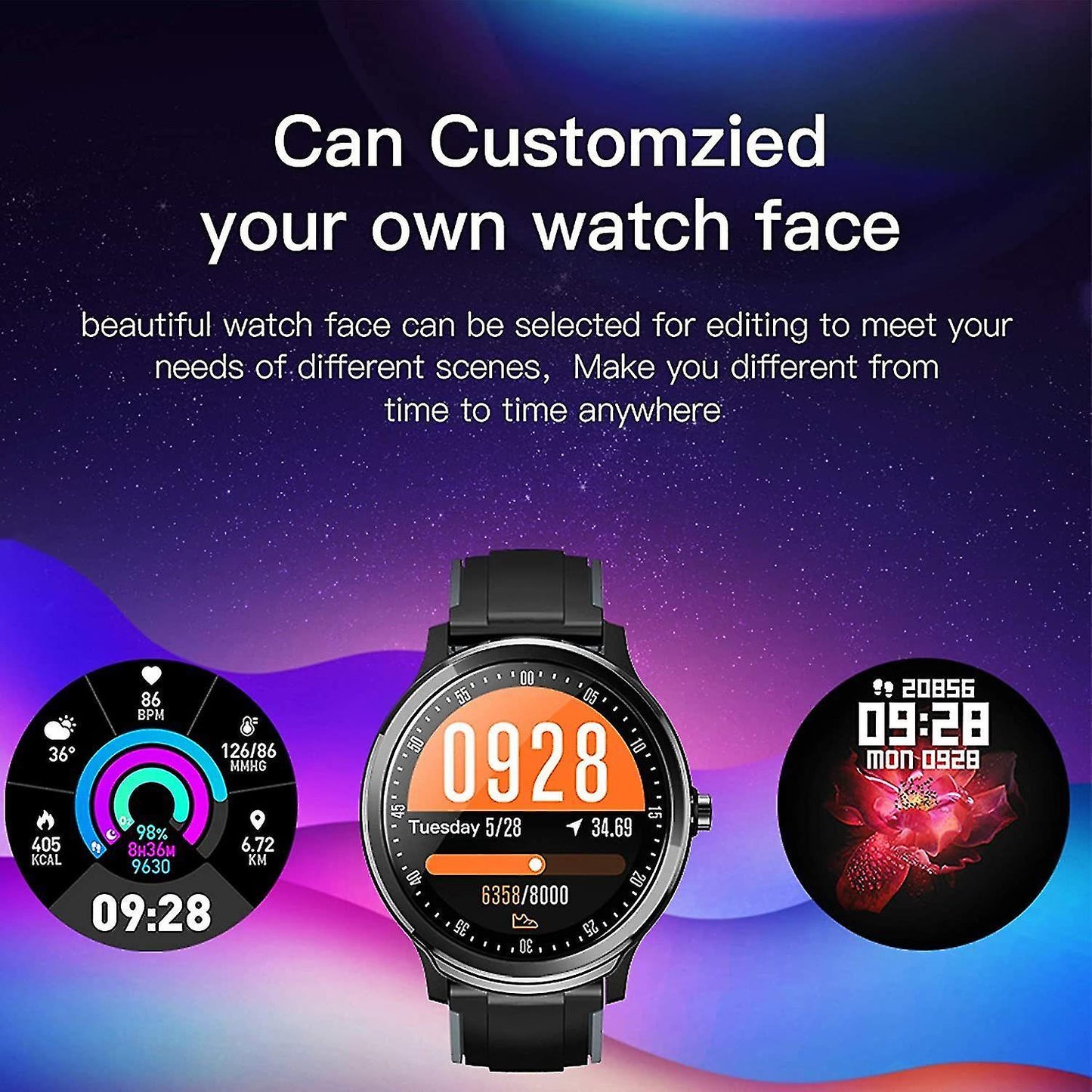 Activity Monitors Smart Watch IP68 waterproof Touchscreen 8 sports GPS for Android iOS