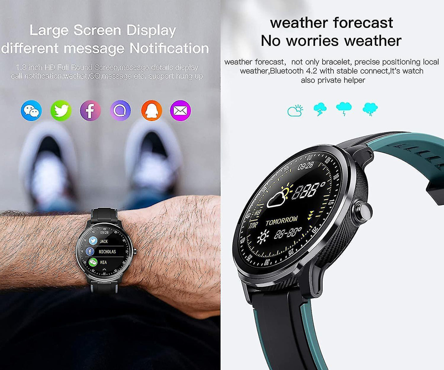 Activity Monitors Smart Watch IP68 waterproof Touchscreen 8 sports GPS for Android iOS