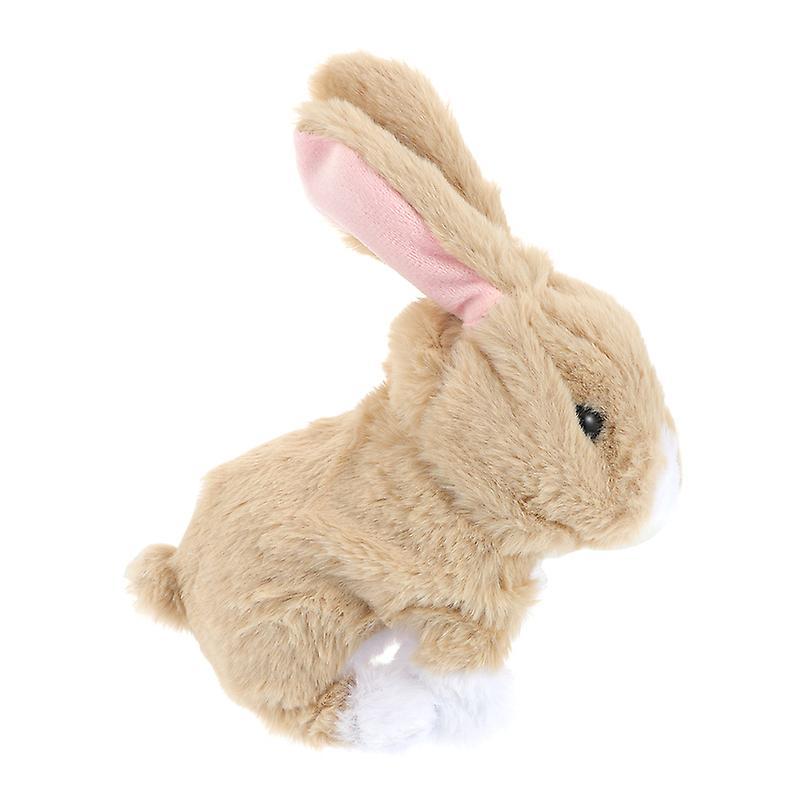 19x18cm Brown Stuffed Animals Children Electric Plush Toys Rabbit Plaything Adorable Doll Simulation