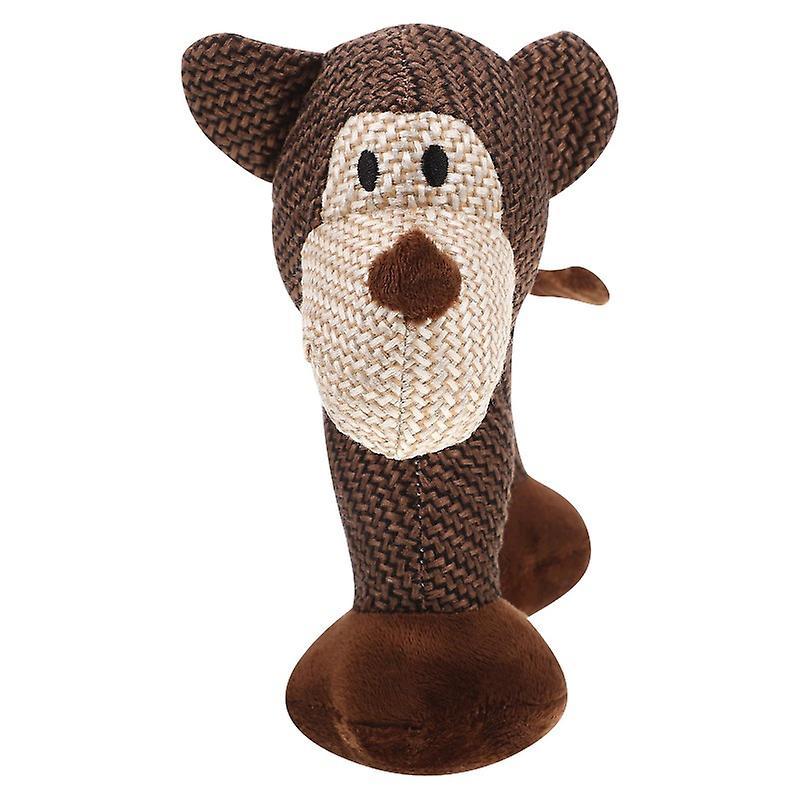 24X18.5X5CM Brown Stuffed Animals Squeaky Dog Toy Puppy Bite Plush Toy Indoor Dog Interactive Toy Pl