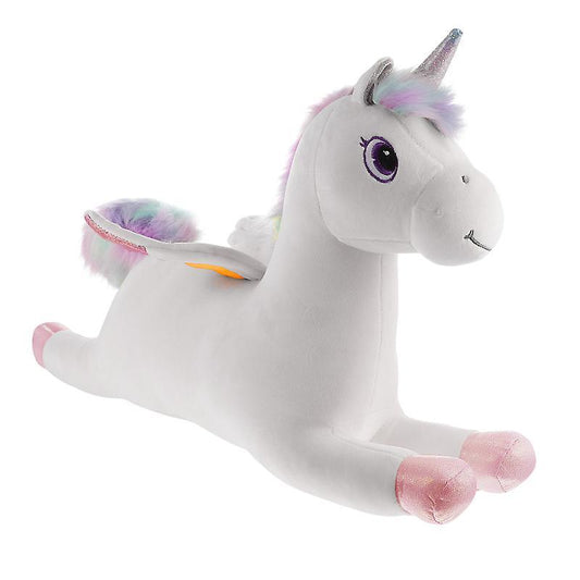 55x35x13cm White Stuffed Animals Adorable Unicorn Doll Creative Comfortable Plush Toy Gift Ornament